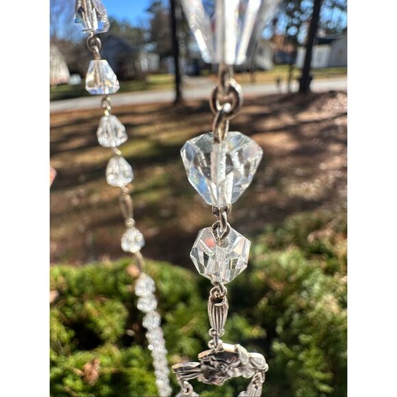 Vintage AFCO Sterling Silver Crucifix with Clear Faceted Crystal Beads Rosary - Picture 9 of 10
